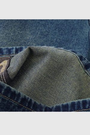 Style Core Aesthetics, New Style Trends Star Patch Denim Shorts