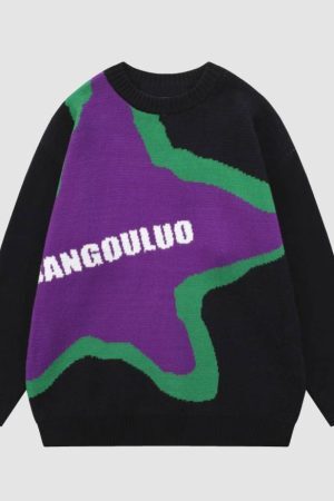 Style Core Aesthetics, New Style Trends Star Pattern Jacquard Sweater