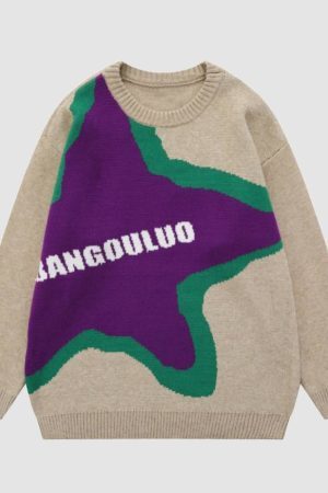 Style Core Aesthetics, New Style Trends Star Pattern Jacquard Sweater