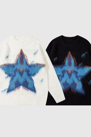 Style Core Aesthetics, New Style Trends Star Pattern Printed Pullover