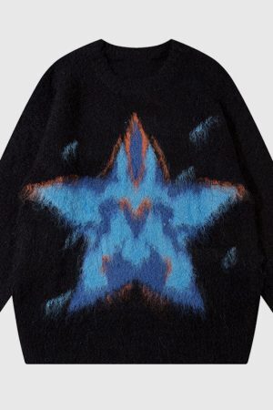 Style Core Aesthetics, New Style Trends Star Pattern Printed Pullover