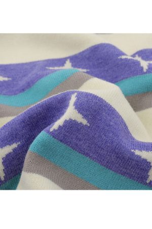 Style Core Aesthetics, New Style Trends Star Pattern Stripe Patchwork Pullover