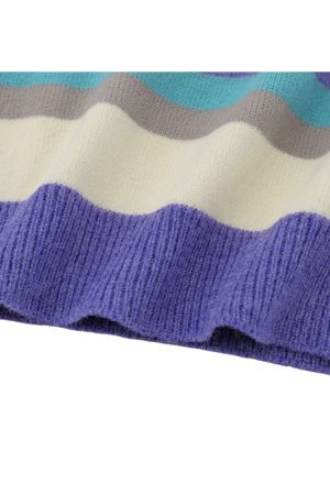 Style Core Aesthetics, New Style Trends Star Pattern Stripe Patchwork Pullover