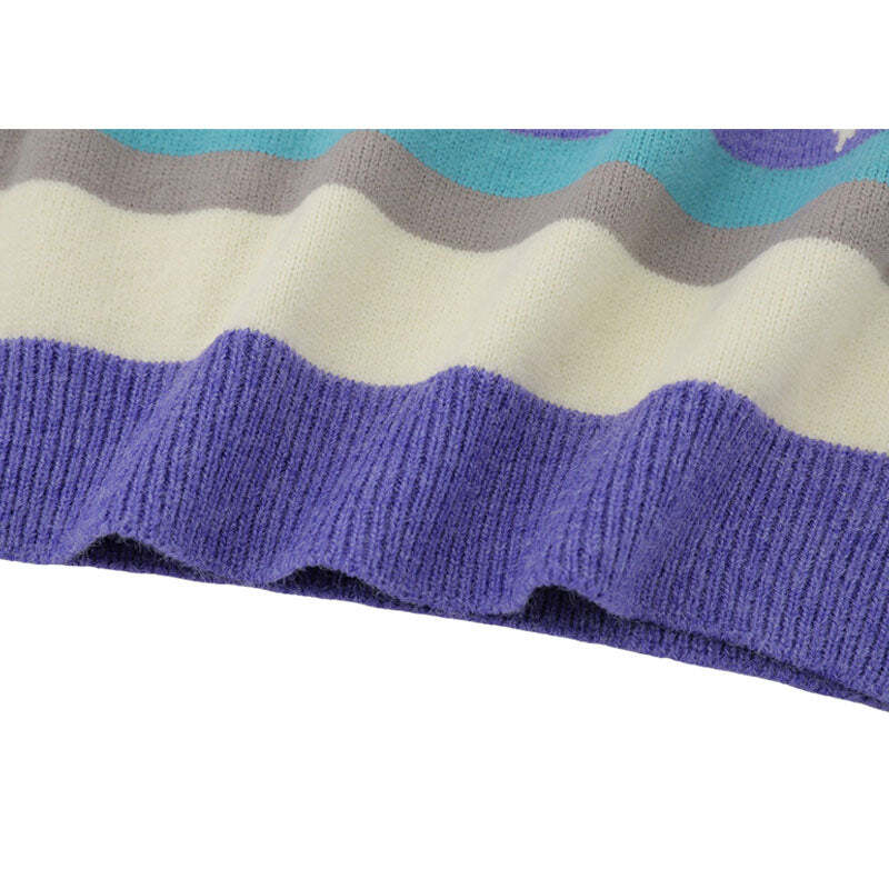 Style Core Aesthetics, New Style Trends Star Pattern Stripe Patchwork Pullover Style Core Aesthetics, New Style Trends Star Pattern Stripe Patchwork Pullover