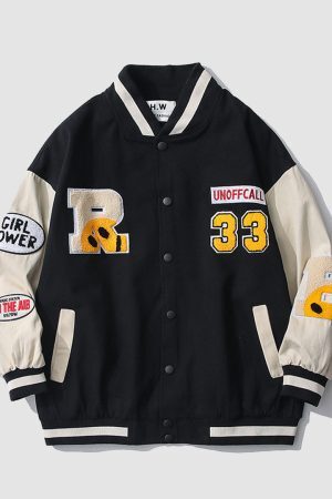 Style Core Aesthetics, New Style Trends Street Patch Varsity Jackets