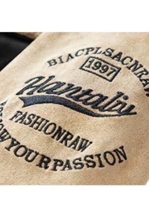 Style Core Aesthetics, New Style Trends Street-Style Embroidered Suede Baseball Jacket