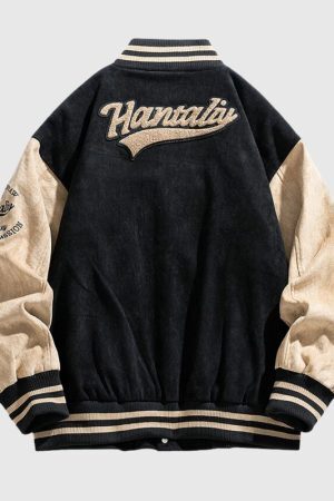 Style Core Aesthetics, New Style Trends Street-Style Embroidered Suede Baseball Jacket