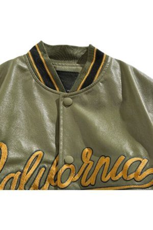 Style Core Aesthetics, New Style Trends Streetwear Embroidered PU Leather Baseball Jacket