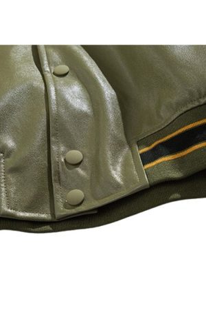 Style Core Aesthetics, New Style Trends Streetwear Embroidered PU Leather Baseball Jacket