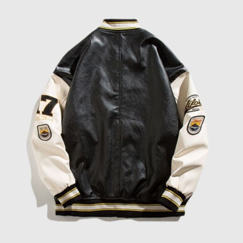 Style Core Aesthetics, New Style Trends Streetwear Embroidered PU Leather Baseball Jacket Style Core Aesthetics, New Style Trends Streetwear Embroidered PU Leather Baseball Jacket
