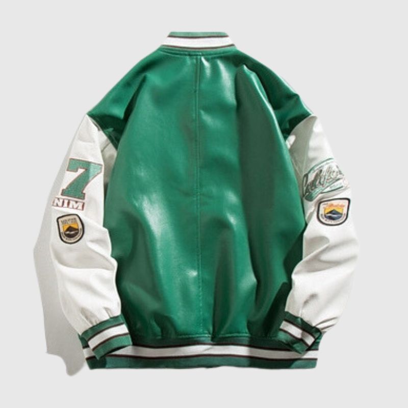 Style Core Aesthetics, New Style Trends Streetwear Embroidered PU Leather Baseball Jacket Style Core Aesthetics, New Style Trends Streetwear Embroidered PU Leather Baseball Jacket