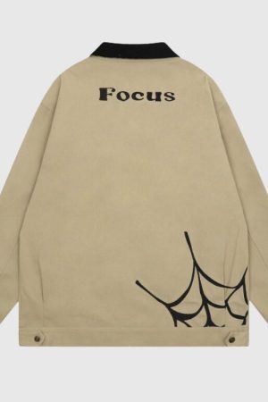 Style Core Aesthetics, New Style Trends Streetwear Spider Embroidered Jacket