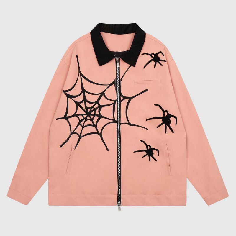 Style Core Aesthetics, New Style Trends Streetwear Spider Embroidered Jacket