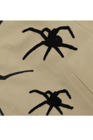 Style Core Aesthetics, New Style Trends Streetwear Spider Embroidered Jacket