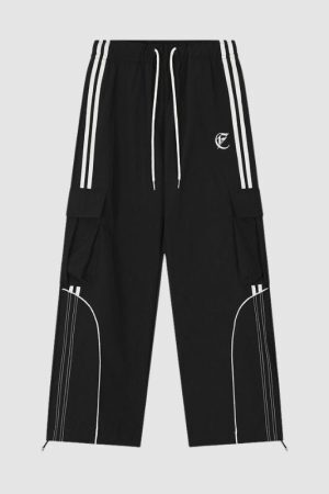 Style Core Aesthetics, New Style Trends Stripe Patchwork Design Pants