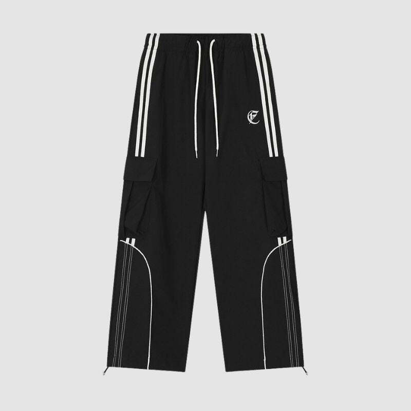 Style Core Aesthetics, New Style Trends Stripe Patchwork Design Pants