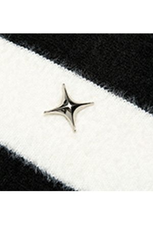 Style Core Aesthetics, New Style Trends Striped Buckle Closure Cardigan Sweater