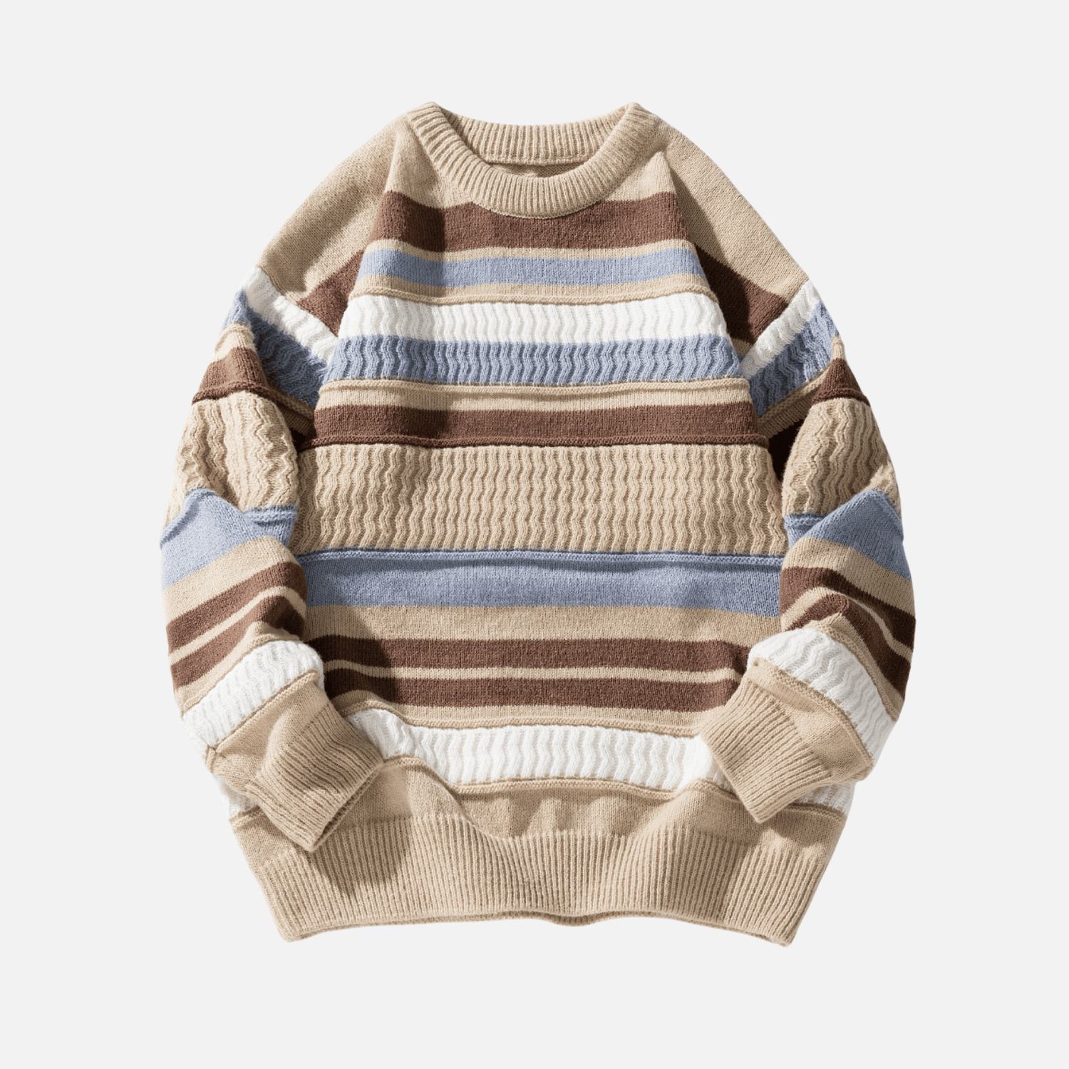 Style Core Aesthetics, New Style Trends Striped Cable Patchwork Design Pullover