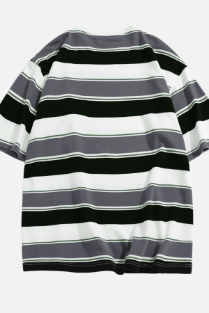 Style Core Aesthetics, New Style Trends Striped Colorblock Cotton T-Shirt