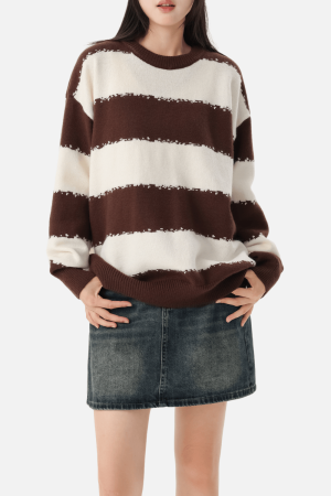 Style Core Aesthetics, New Style Trends Striped Colorblock Sweater