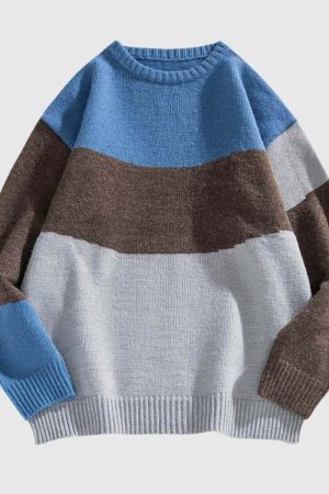 Style Core Aesthetics, New Style Trends Striped Colorblock Sweater