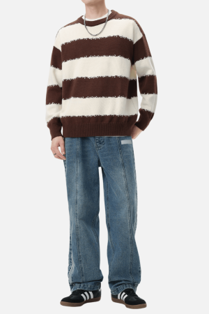 Style Core Aesthetics, New Style Trends Striped Colorblock Sweater