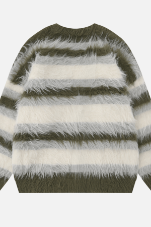 Style Core Aesthetics, New Style Trends Striped Fleece-Lined V-Neck Sweater