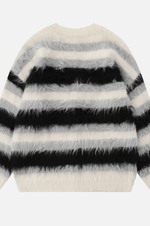 Style Core Aesthetics, New Style Trends Striped Fleece-Lined V-Neck Sweater