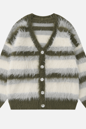 Style Core Aesthetics, New Style Trends Striped Fleece-Lined V-Neck Sweater