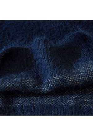 Style Core Aesthetics, New Style Trends Striped Fuzzy Cropped Sweater