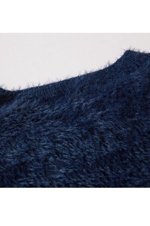 Style Core Aesthetics, New Style Trends Striped Fuzzy Cropped Sweater