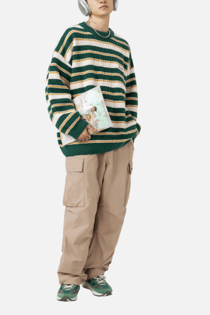 Style Core Aesthetics, New Style Trends Striped Heavy Knit Sweater