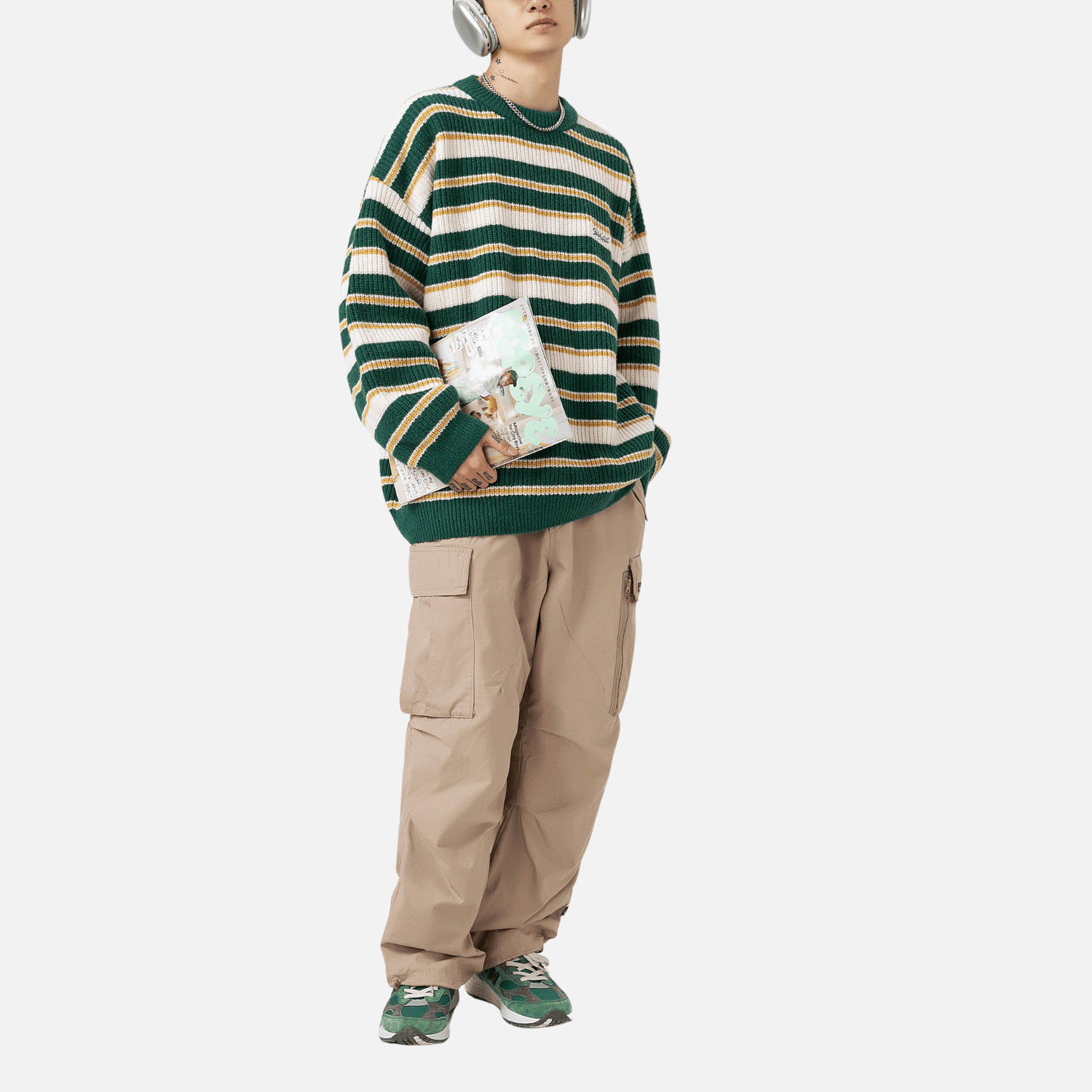 Style Core Aesthetics, New Style Trends Striped Heavy Knit Sweater Style Core Aesthetics, New Style Trends Striped Heavy Knit Sweater