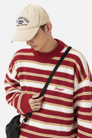 Style Core Aesthetics, New Style Trends Striped Heavy Knit Sweater