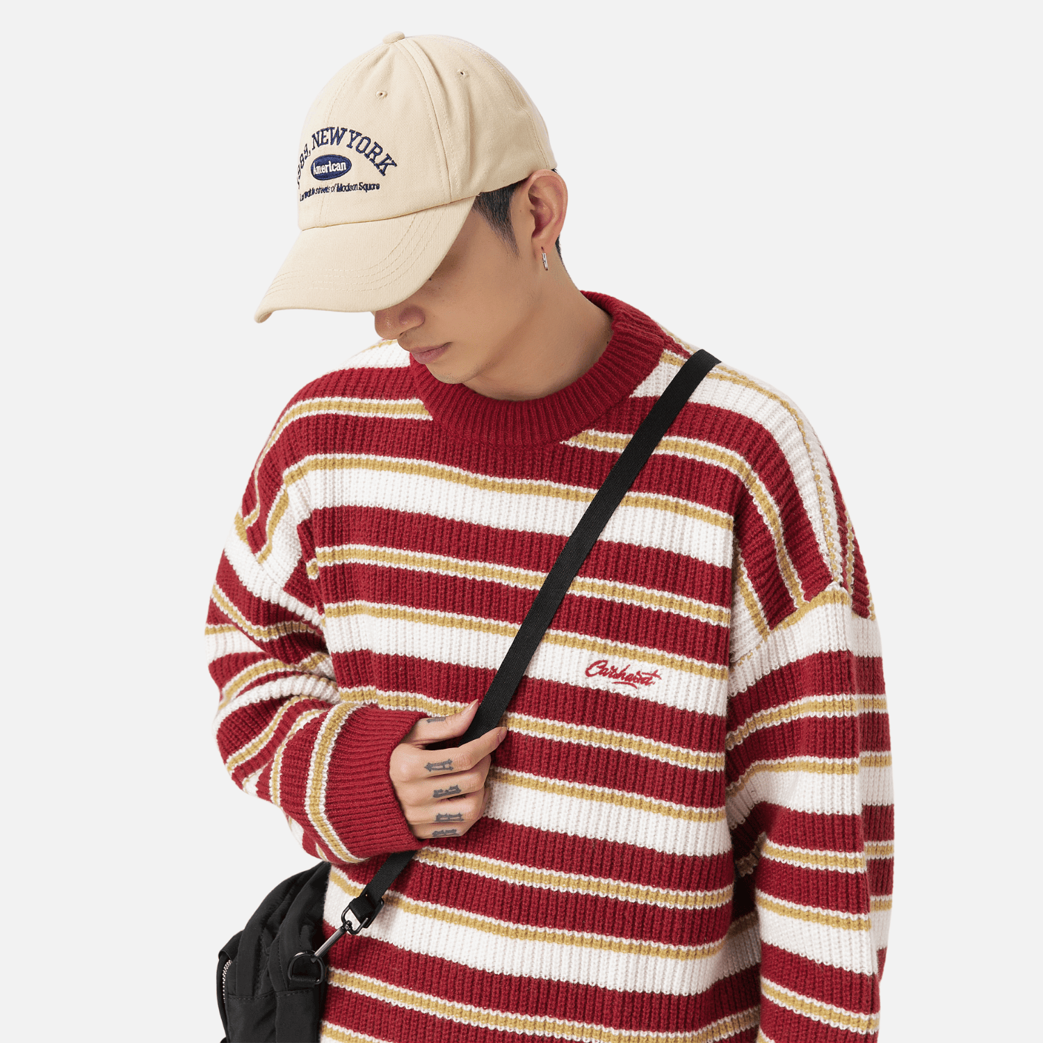 Style Core Aesthetics, New Style Trends Striped Heavy Knit Sweater Style Core Aesthetics, New Style Trends Striped Heavy Knit Sweater