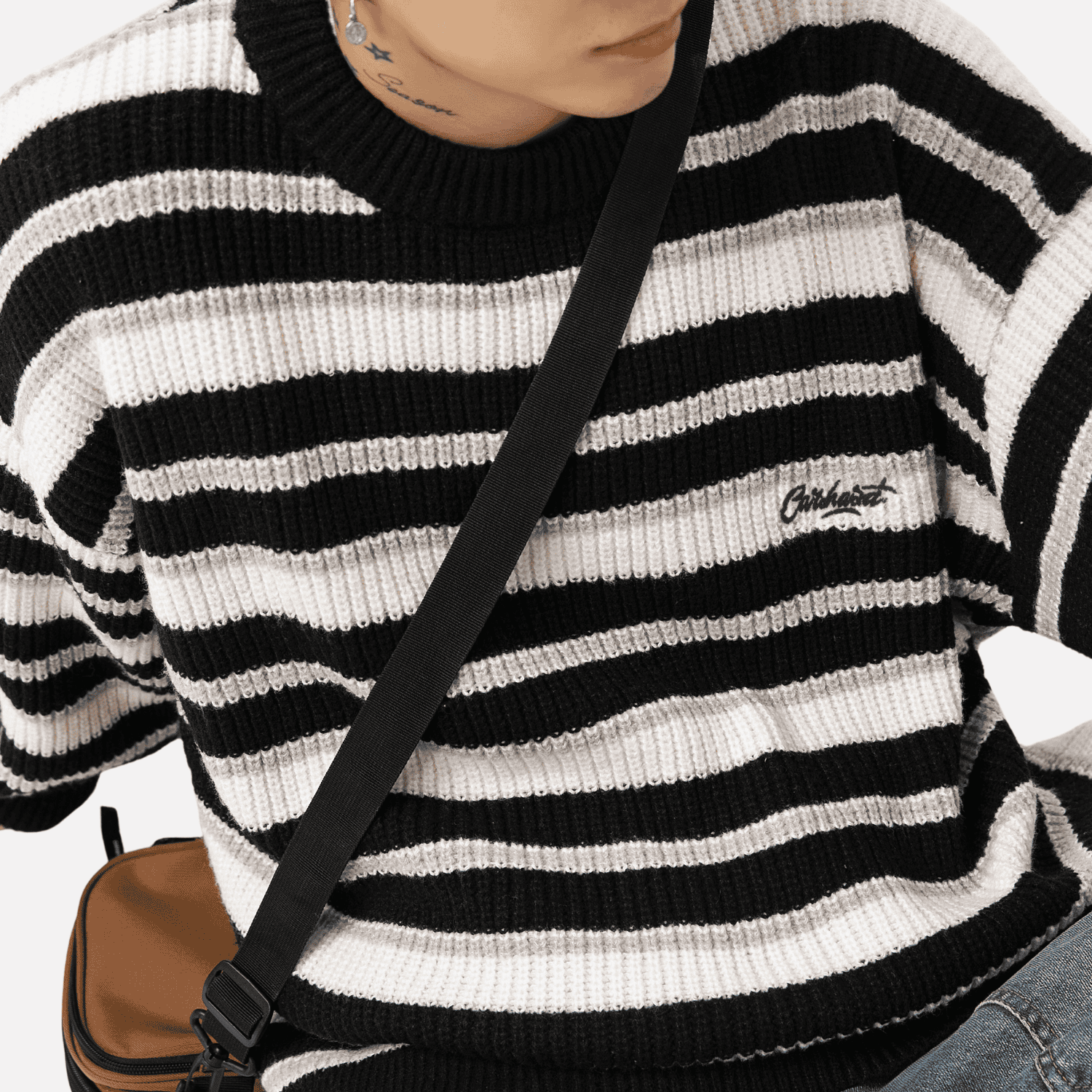 Style Core Aesthetics, New Style Trends Striped Heavy Knit Sweater Style Core Aesthetics, New Style Trends Striped Heavy Knit Sweater