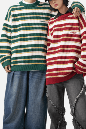 Style Core Aesthetics, New Style Trends Striped Heavy Knit Sweater