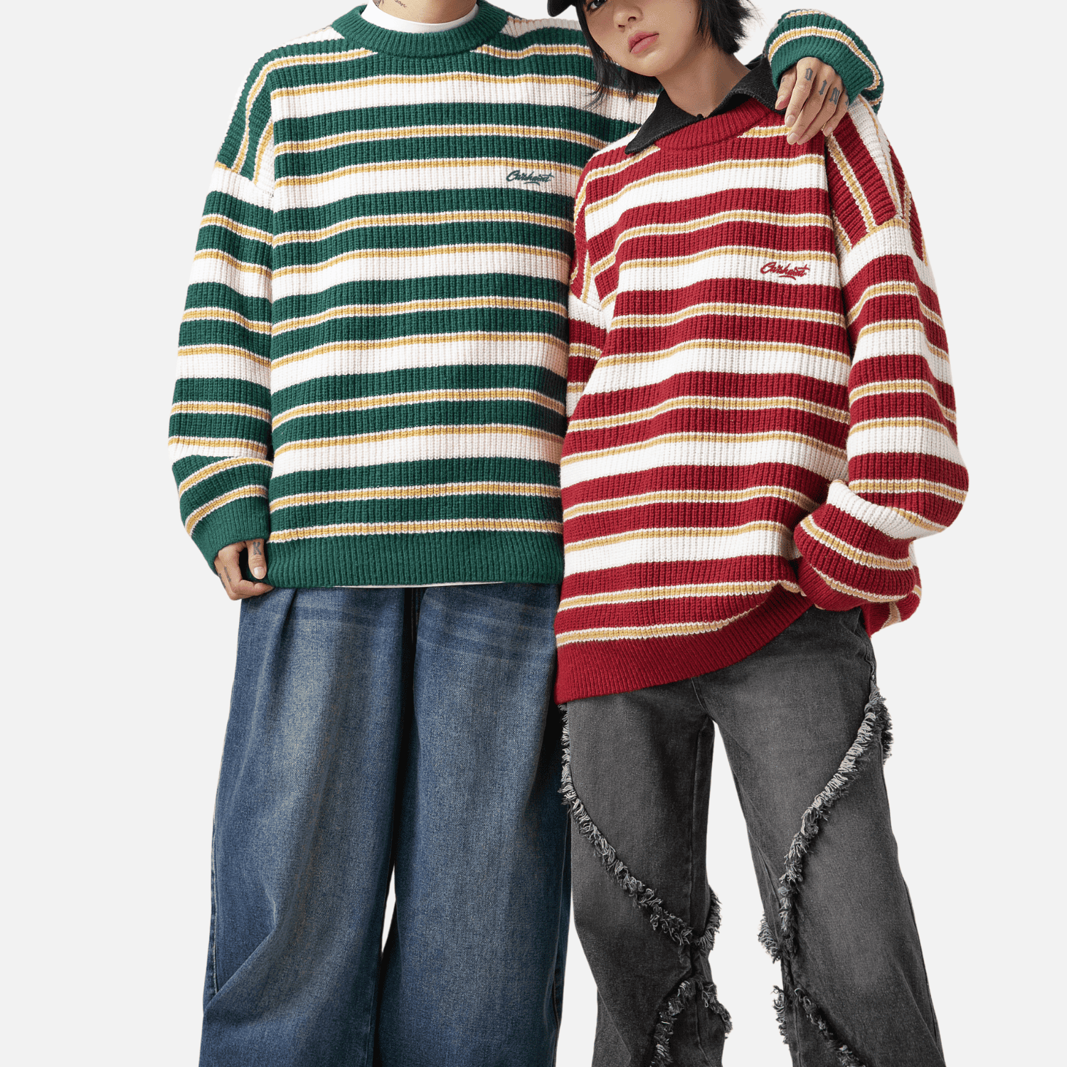 Style Core Aesthetics, New Style Trends Striped Heavy Knit Sweater Style Core Aesthetics, New Style Trends Striped Heavy Knit Sweater