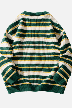 Style Core Aesthetics, New Style Trends Striped Heavy Knit Sweater