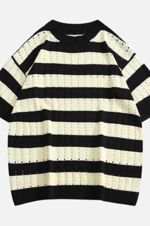 Style Core Aesthetics, New Style Trends Striped Knit T-Shirt