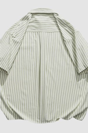 Style Core Aesthetics, New Style Trends Striped Patch Pocket Shirts