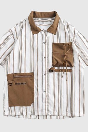 Style Core Aesthetics, New Style Trends Striped Pocket Shirt
