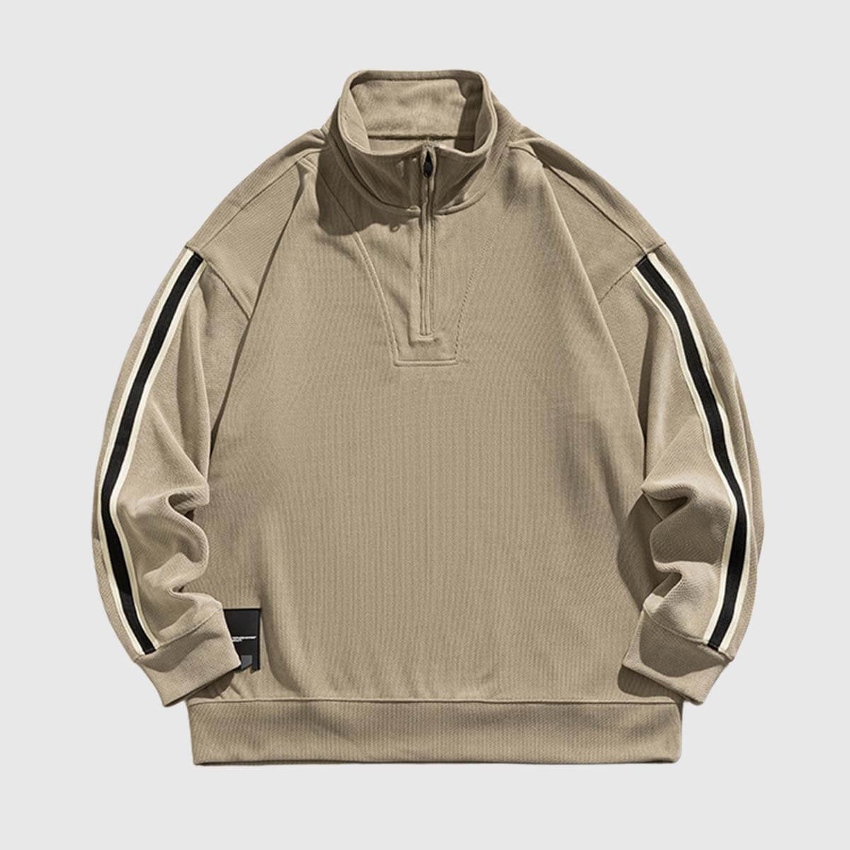 Style Core Aesthetics, New Style Trends Striped Sleeve Half-Zip Pullover