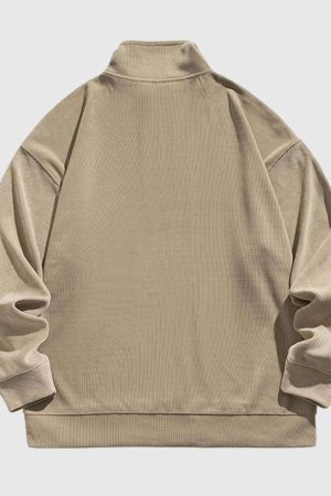 Style Core Aesthetics, New Style Trends Striped Sleeve Half-Zip Pullover