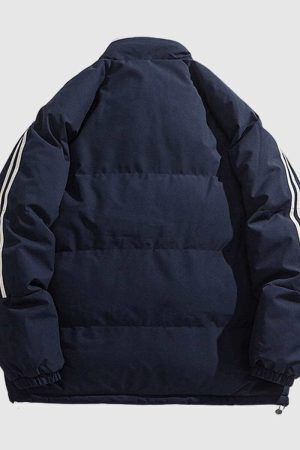 Style Core Aesthetics, New Style Trends Striped Sleeve Puffer Jacket