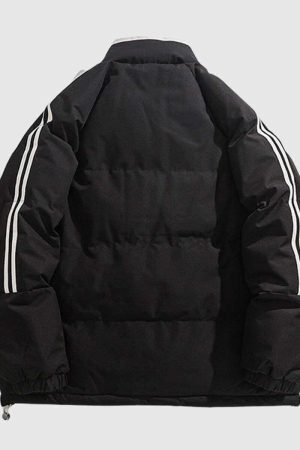 Style Core Aesthetics, New Style Trends Striped Sleeve Puffer Jacket