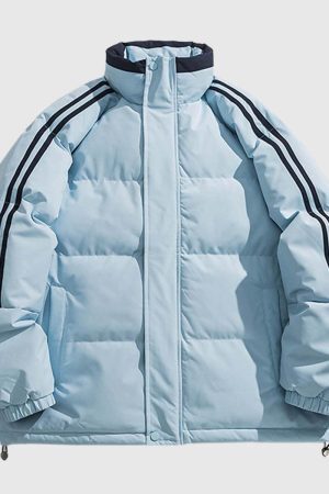 Style Core Aesthetics, New Style Trends Striped Sleeve Puffer Jacket
