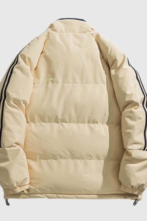 Style Core Aesthetics, New Style Trends Striped Sleeve Puffer Jacket