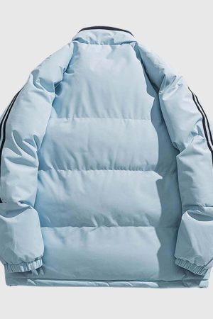 Style Core Aesthetics, New Style Trends Striped Sleeve Puffer Jacket