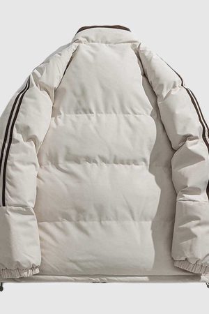 Style Core Aesthetics, New Style Trends Striped Sleeve Puffer Jacket